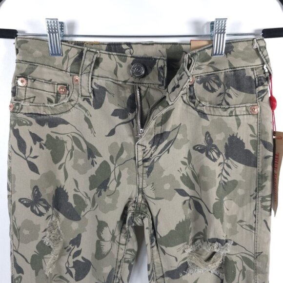 NWT TRUE RELIGION GARDEN CAMO SUPER SKINNY Distressed‎ Mid Rise Jeans Size 27 - Picture 12 of 16